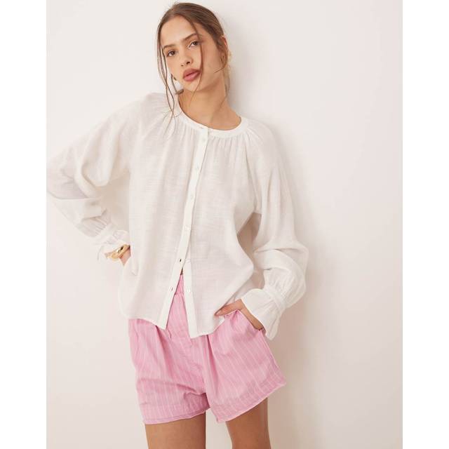 Vero Moda Vmpernilla LS Oneck TOP VMA Dam Toppar Stl. S - Från Magasin - Snow White (S)