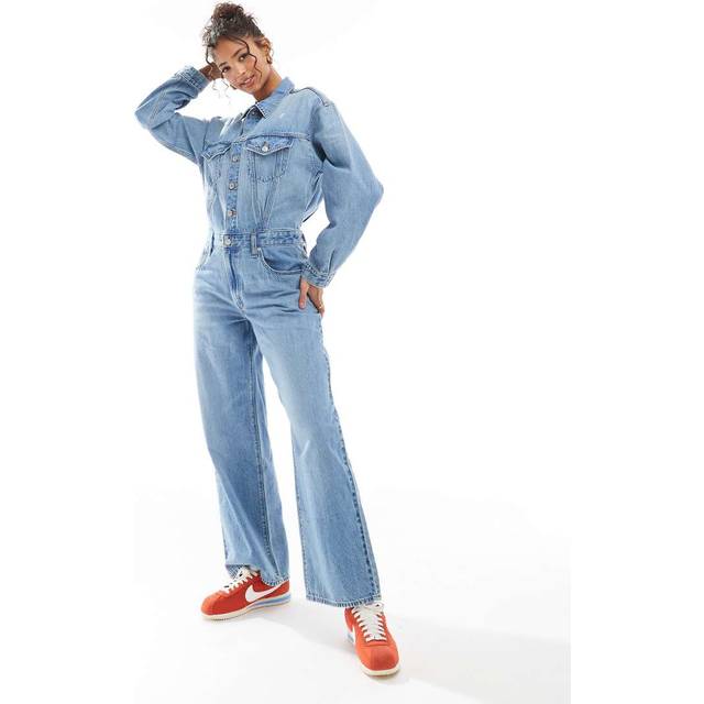 Levi's – Ljusblå jumpsuit i denim med baggy-stil