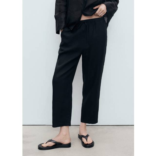 Mango Straight Pure Linen Trousers