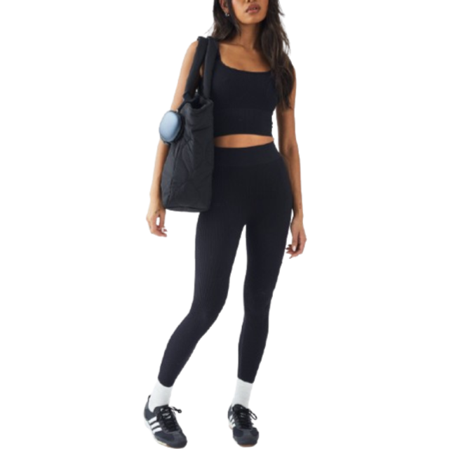 Womens Boohoo Seamless Contour Rib Legging - Black - S