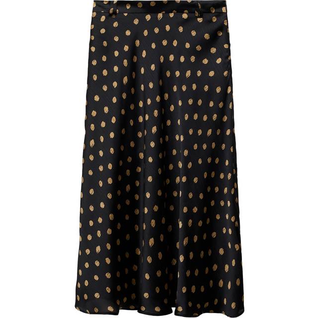 Mango Tody Polka Dot Skirt, Black