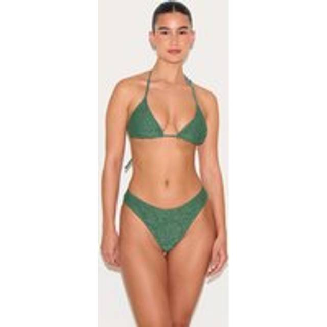 Khaki Lace Tanga Bikini Bottoms, Green - 4