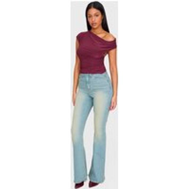 Tall Vintage Low Rise Invisible Waistband Stretch Flares, Vintage Wash - 14