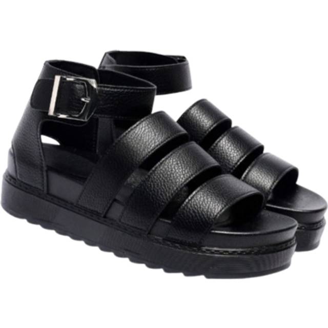 READY SALTED New Women&#39;s Sandals Buckle Casual Beach Shoes Thick Soles Large Size Flat Open Toe Travel Sandals