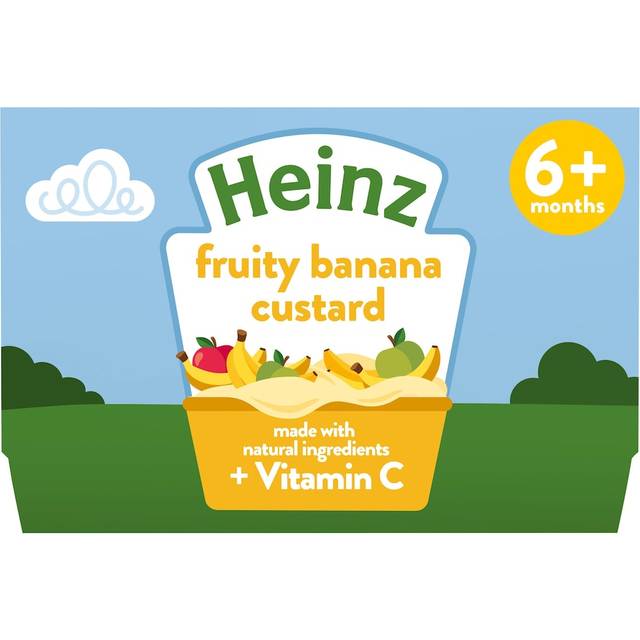 Heinz By Nature Fruity Banana Custard Baby Food Dessert Pots 6+ Months