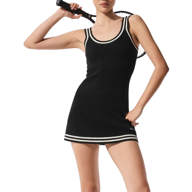 ワンピース \"Alo Yoga\" Tennis Club Sweater Knit Dress Tennis Club Sweater Knit Dress - Black/Ivory | ALO