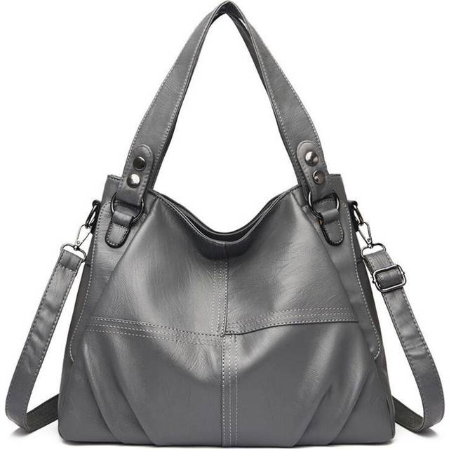 2023 New Large Capacity Pleated Handbag Women's All-match Shoulder Messenger Tote Bag. gray