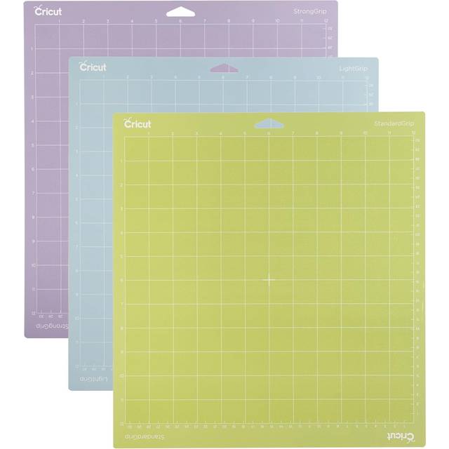 "Cricut Adhesive Back Cutting Mats 12""X12"" 3/Pkg-Green, Blue & Purple"