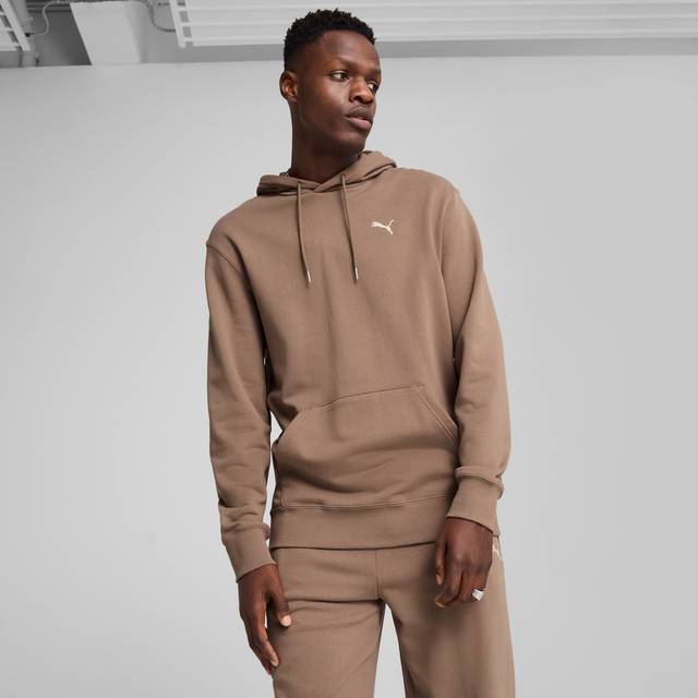 Men's Puma WARDROBE Essentials Hoodie, Brown, Size S, Clothing