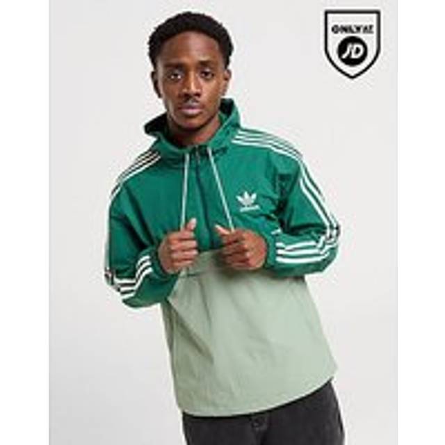 adidas Originals Overhead 1/2 Zip Windbreaker Jacket - Green - Mens - L