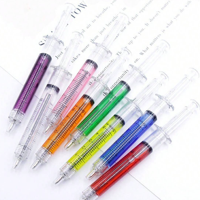 SHEIN Random Color Creative Syringe & Injection Shaped Ballpoint Pen, For Students & Office Workers