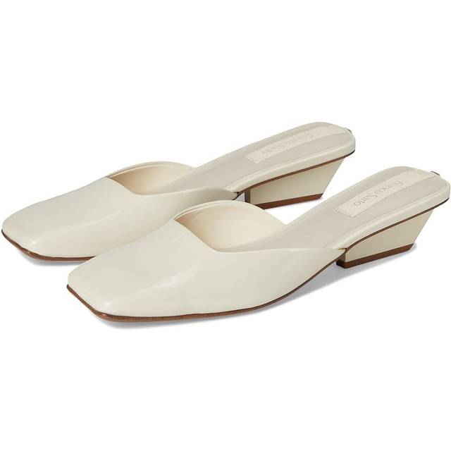 Franco Sarto Franco Nicola Mule (White Patent Faux Leather) 5.5 M Slip On Fit, Square Toe, Slip-On Fit