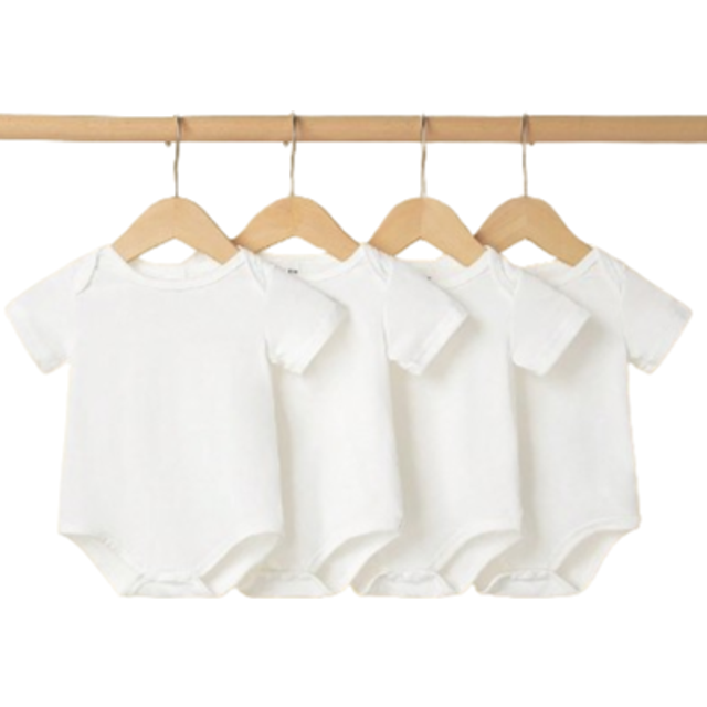 SHEIN Newborn Baby Boy Short-Sleeved Bodysuit Set, Comfortable And Simple For Summer Casual