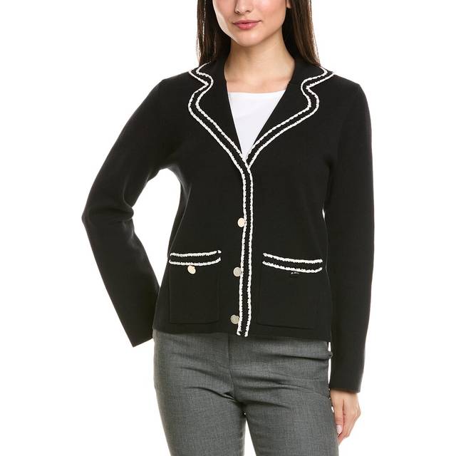 Anne Klein Notch Collar Braided-Trim Blazer