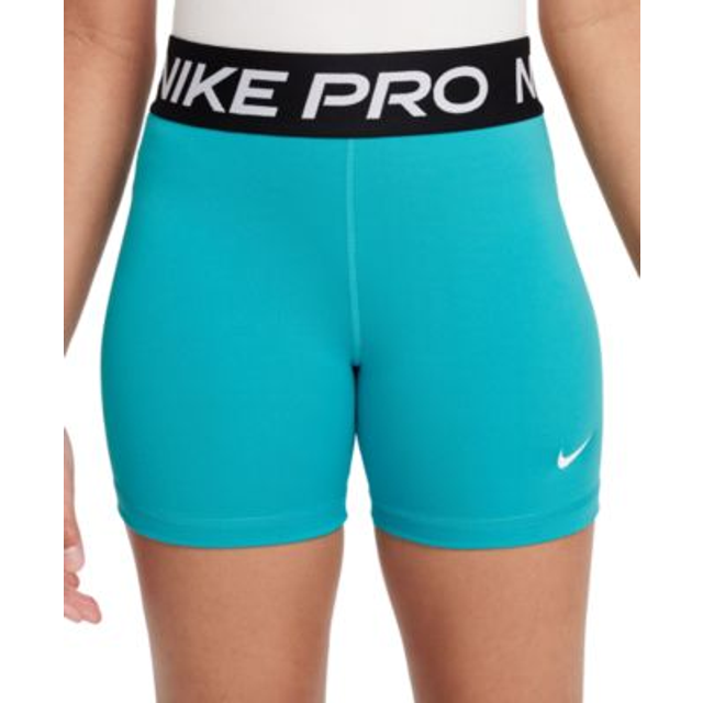 Nike Pro Girls' Shorts - Green - Polyester/Elastane - M