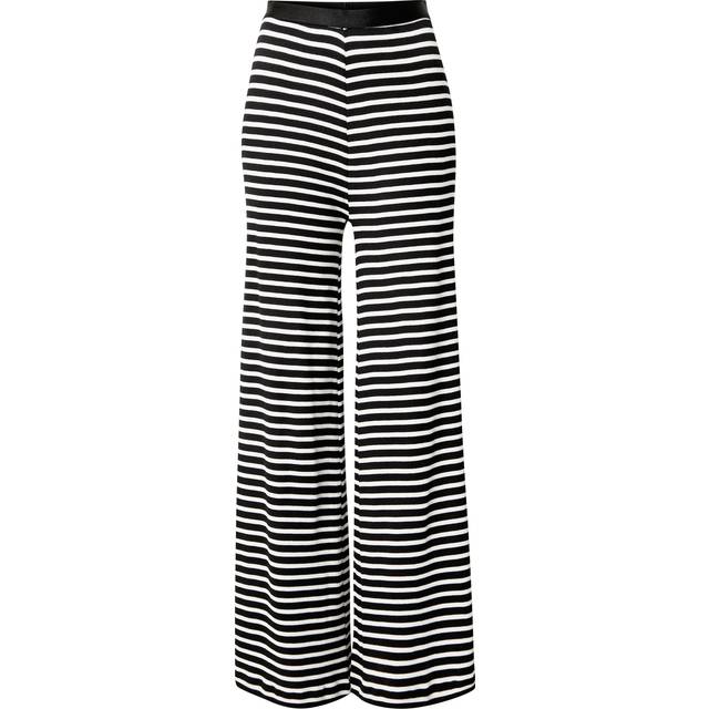 Mads Nørgaard, Wide Trousers, female, Black, XS, Black/White Stripe Veran Trousers