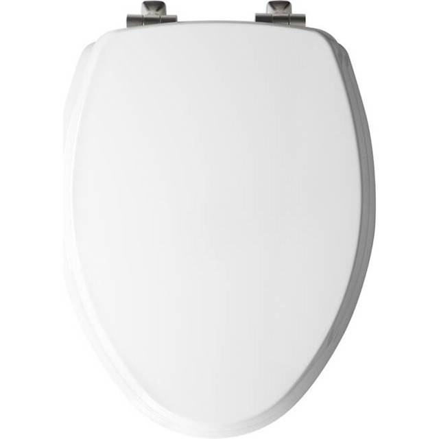 Slow Close Elongated White Molded Wood Toilet Seat