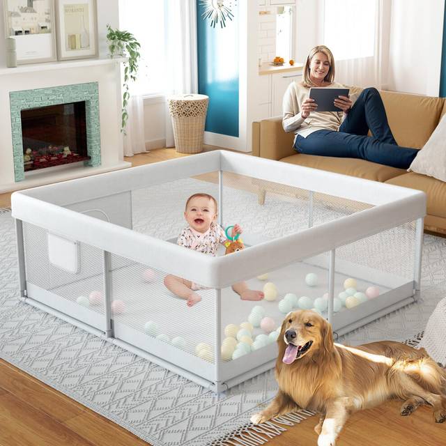Fodoss Baby Playpen  47x47inch Baby Playpen for Babies and Toddlers  S