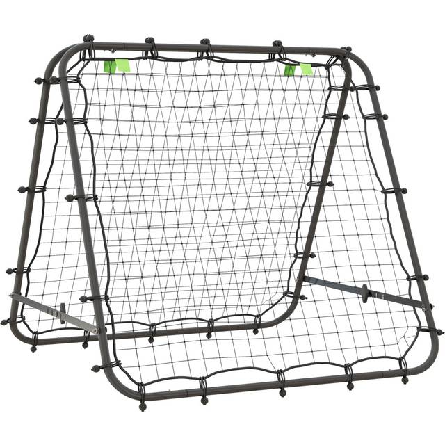 HOMCOM Rebounder Net Football Target Goal with Adjustable Angles, Black