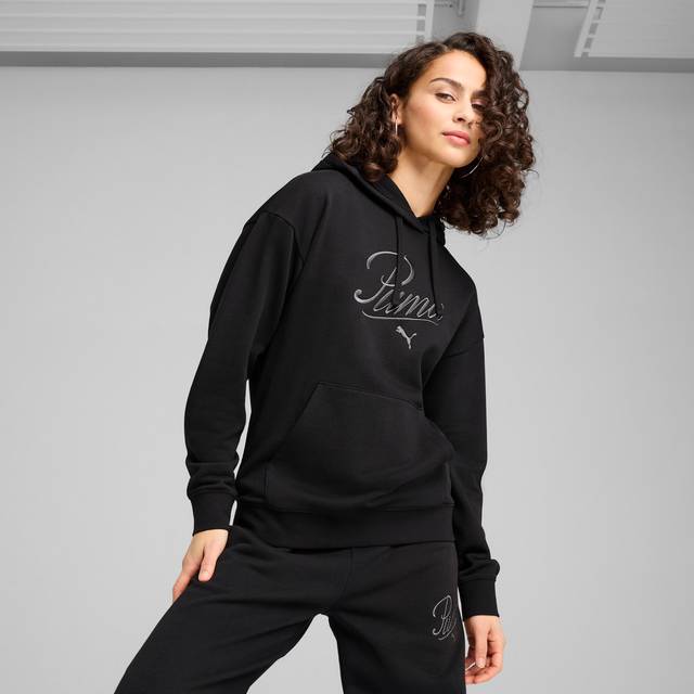 PUMA Ess Script Comfort Hoodie Women - ['Svart'] (Small)