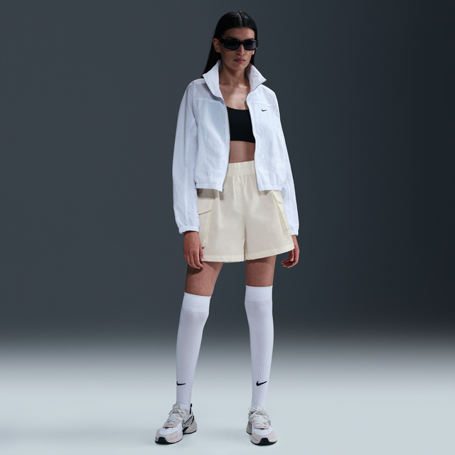 Nike Sportswear Essential Woven Women's High-Waisted 12.5cm (approx.) Cargo Shorts - White - Cotton/Nylon - XL (UK 20&#x2013;22)