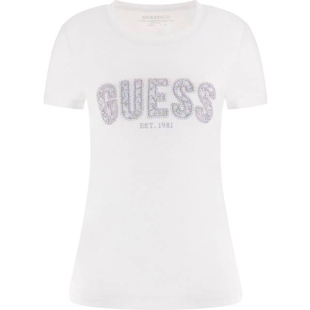 Women’s lace round neck t-shirt Guess - Blanc - XL