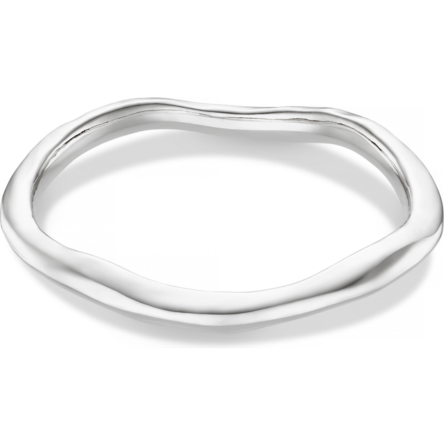 Orelia Polished Hammered Bangle Bracelet