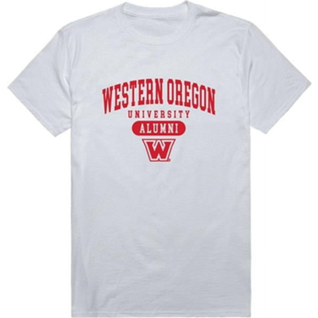 W Republic 559-406-WHT-03 Western Oregon University Men Alumni T-Shirt, White - Large