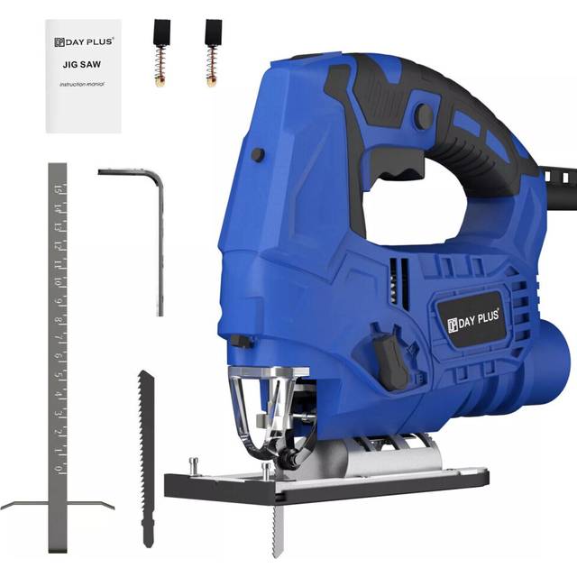 Compact Jigsaw 700W 2800rpm with 6 Variable Speed Laser Guide LED Light Dust Extraction Port Cutting Angle -45Â°to 45Â°Cutting