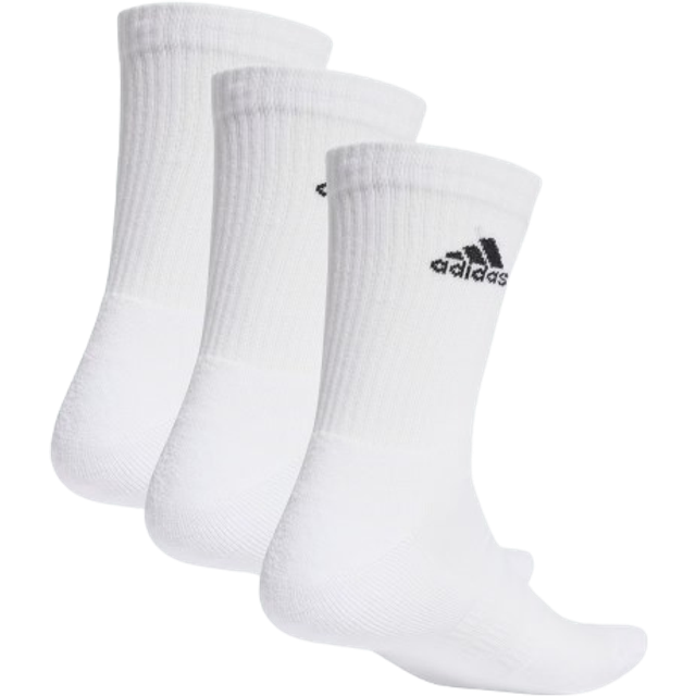 adidas Unisex – Barn Cushioned Crew Socks 3 Pairs, White/Black, 3-4 Years