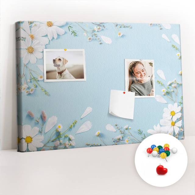 Annyka Wall Mounted Cork Board - Blue (40cm H X 60cm W X 2.5cm D)