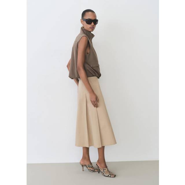 Mango Pleated Cotton Skirt