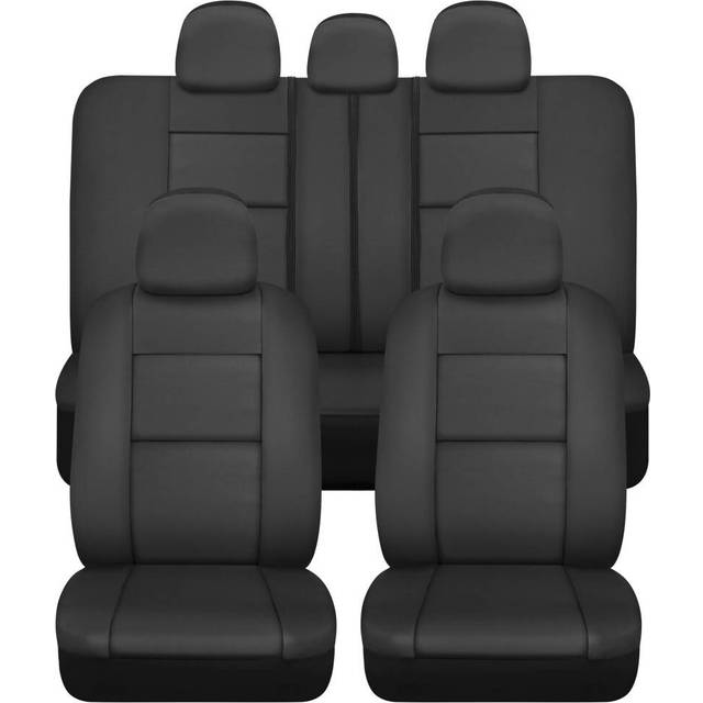 BDK Croc Skin Faux Leather Full Set Black - Front and Back Split Bench