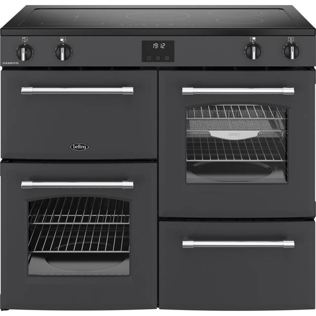 Belling Farmhouse 100cm Electric Induction Hob Range Cooker, Anthracite
