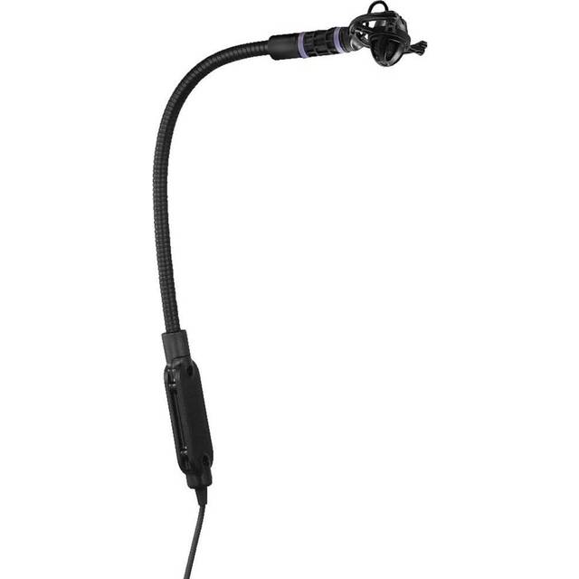 JTS CX-516W elektrisk instrumentmikrofon för borttagning av ackordeon, piano eller blåsinstrument, svanhalssmikro med supernier-egenskaper inklusive transportbox och vindskydd, i svart