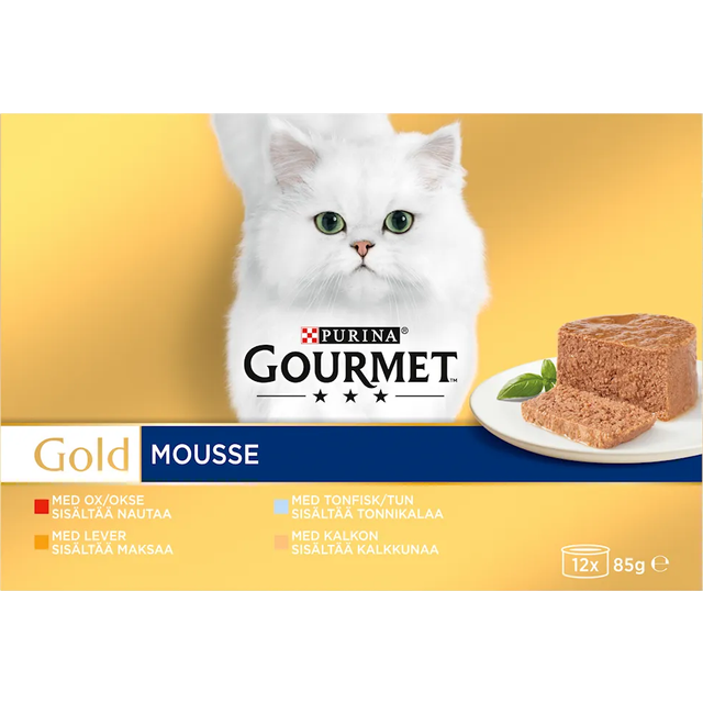 Gourmet Gold Mousse K&ouml;tt & Fisk 12 x 85 g