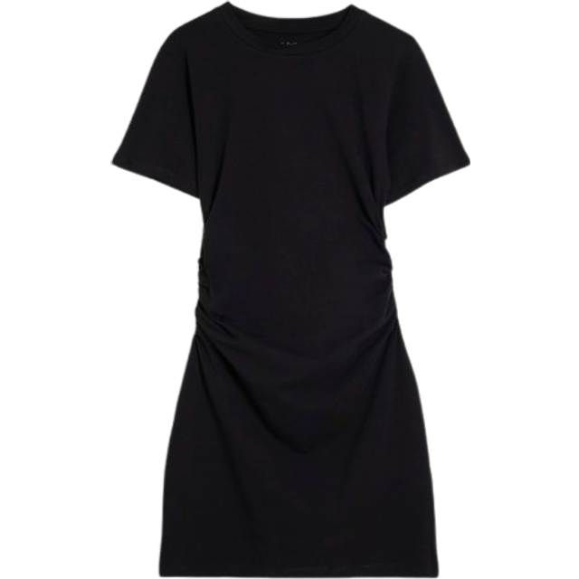 River Island Womens Black Short Sleeve Ruched Mini Dress - 12