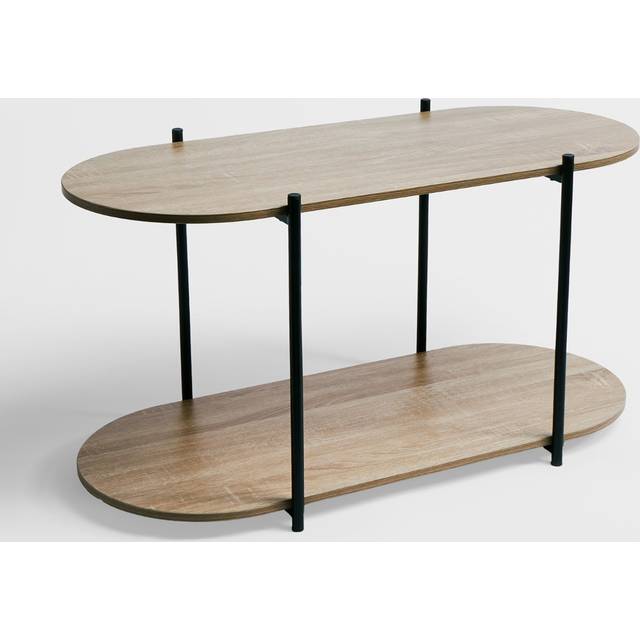 2 Tier Wooden Coffee Table Living Room Home Decor Office End Bedside - Natural - One Size