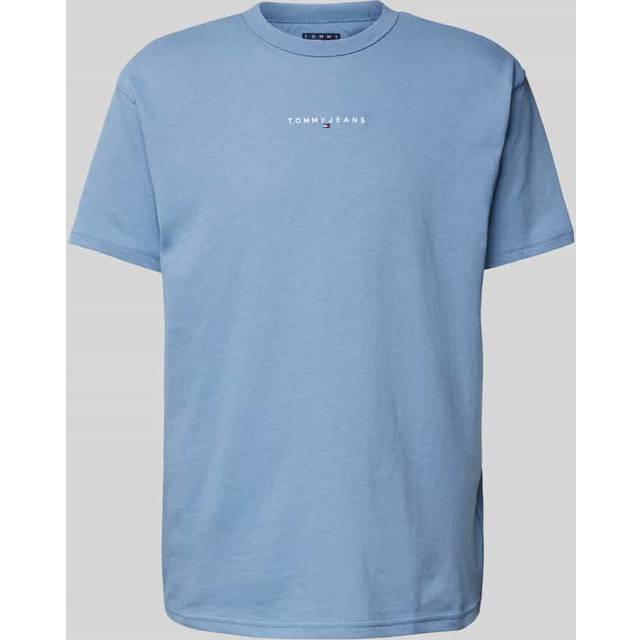 Tommy Jeans Relaxed Linear Logo T-Shirt - Light Blue, Light Blue, Size S, Men