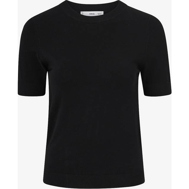 Mango Basic Slim Fit Knit Top, Black