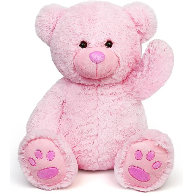 LotFancy Teddy Bear Stuffed Animals  20 inch Pink Stuffed Bear  Cute Plush Toy with Footprints  Plushies for Kids Baby Toddlers on Baby Shower  Valent