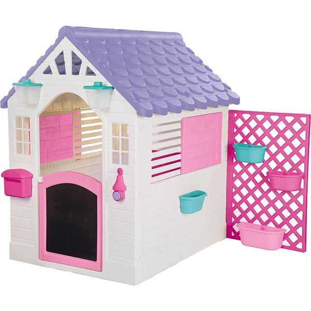 Dolu Children's Playhouse with Play Fence - Pink & White (2+ Years) - Hot Pink/Pink
