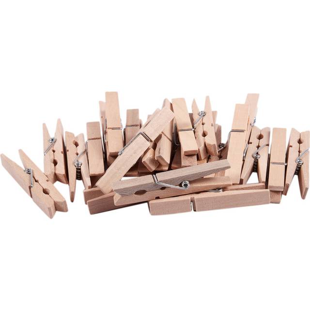 Wooden Clothes Pins Pegs Hanging Clips 24 Pcs