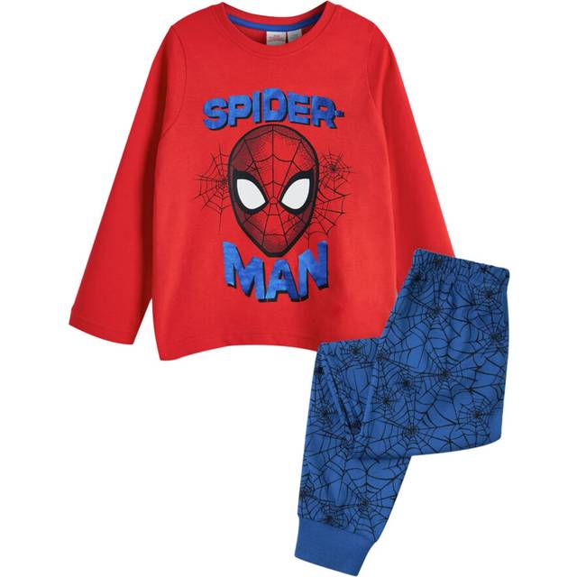 (7-8 Years, Blue/Red) Spider-Man Boys Printed Long Pyjama Set