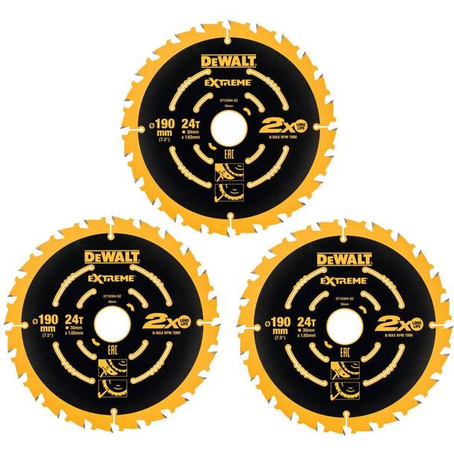 DeWalt DT10399 Extreme Framing Circular Saw Blades for Wood 190 x 30mm x 24T, Pa