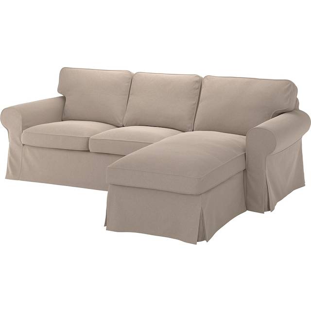 EKTORP 3-sitssoffa, med schäslong/Tallmyra beige