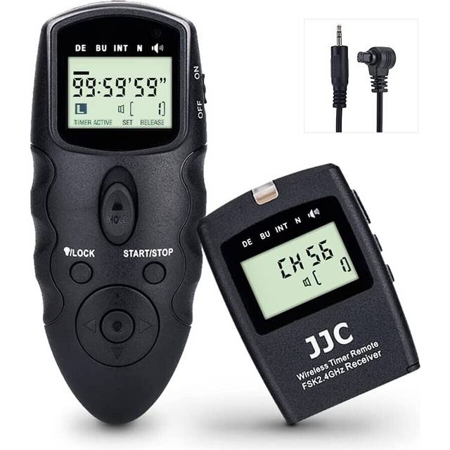 JJC Wireless Remote Shutter Release Intervalometer Timer for Canon EOS R5 5D IV III II 5DS 6D 6D II 7D 7D II 1D II III IV 1Ds D2000 D60 D30 50D 40D