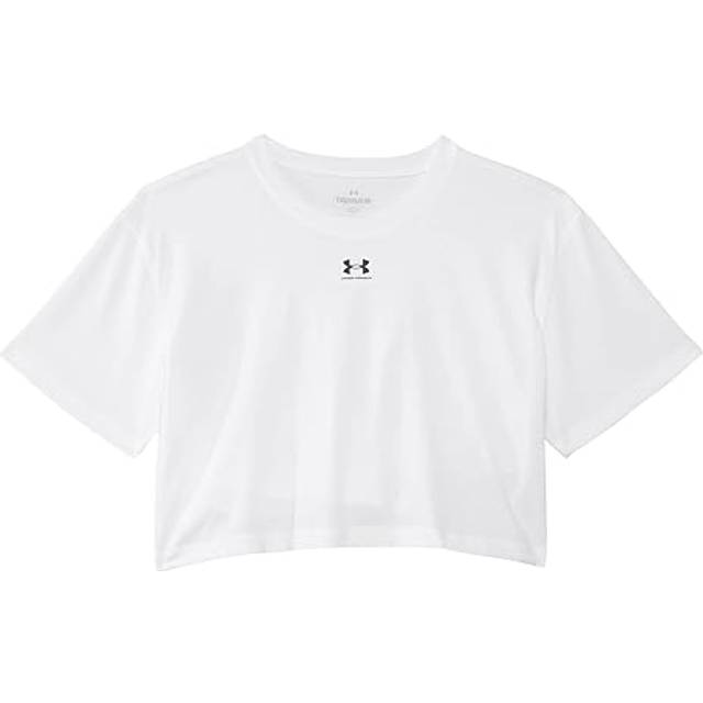 UNDER ARMOUR Girls Rival Short Sleeve T-Shirt - White, White, Size S=7-8 Years - S=7-8 YEARS