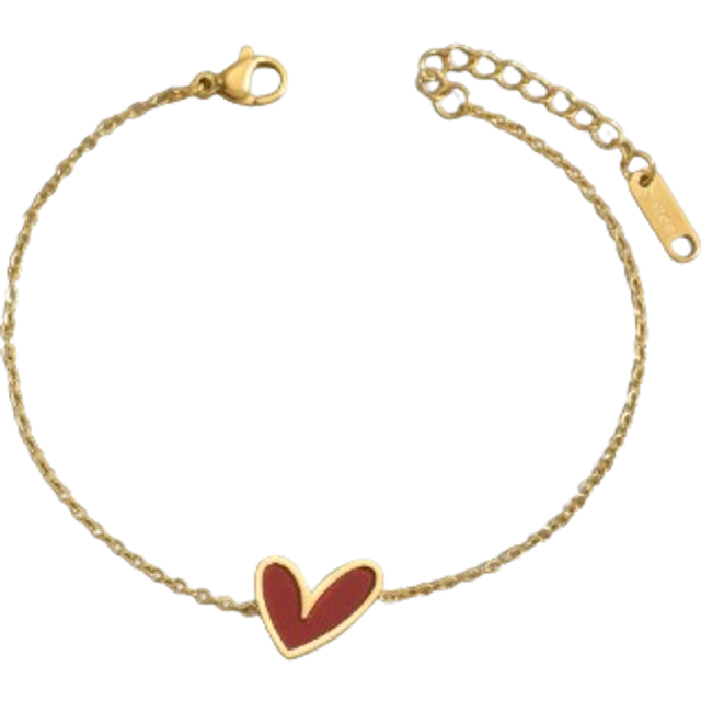 SHEIN 1pc 18K Gold Plated Stainless Steel Irregular Heart Bracelet For Women