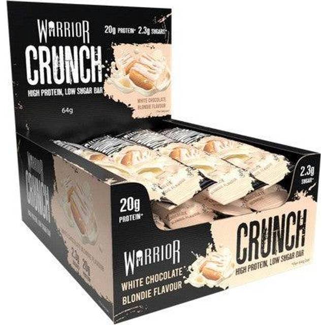12x Protein Bars - Warrior Crunch - High Protein Low Sugar Bars - White Chocolate Blondie